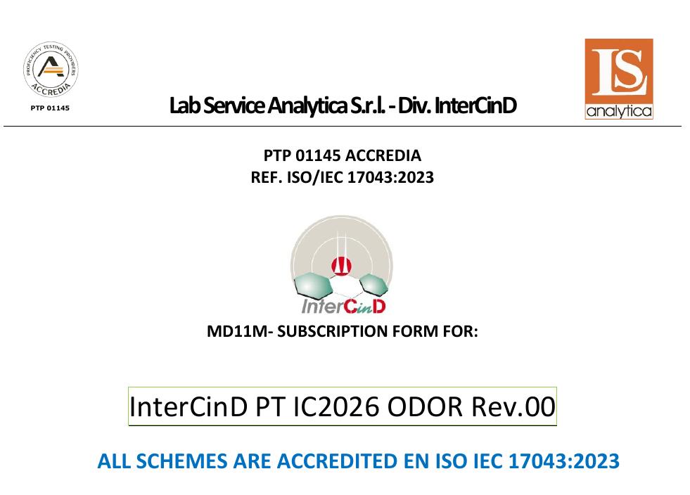 InterCinD opens registration for IC2026ODOR gas proficiency test