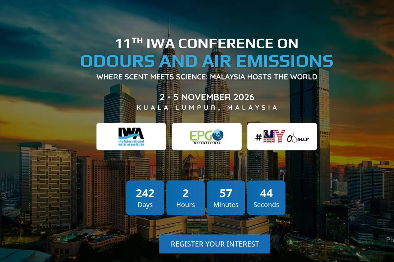 The 11th IWA Odours and Air Emissions Conference will take place in Kuala Lumpur, Malaysia