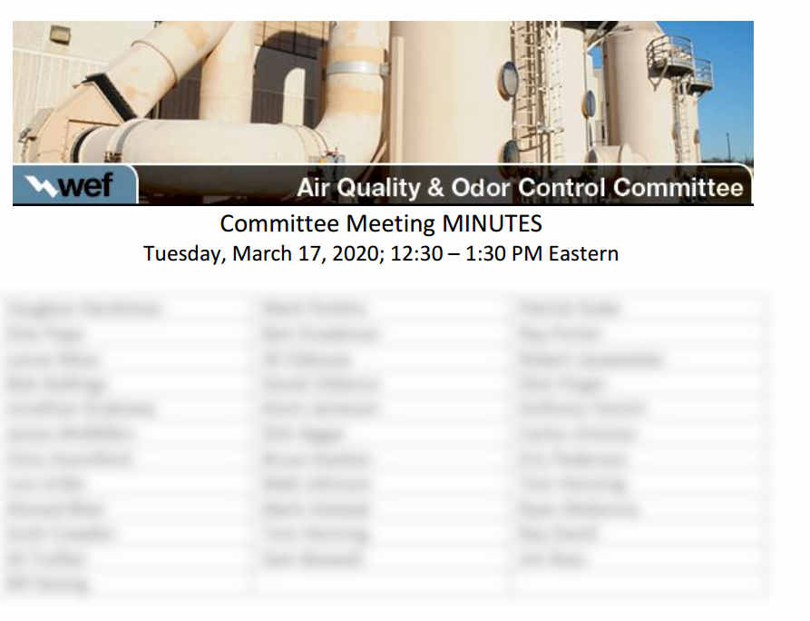 WEF odor committee meeting